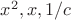 $x^2, x, 1/c$