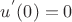 $u^{'}(0) = 0$