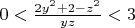 $0<\frac{2y^2+2-z^2}{yz}<3$