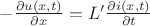 $-\frac{\partial u(x,t)}{\partial x} = L' \frac{\partial i(x,t)}{\partial t}$