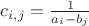 $c_{i,j}=\frac{1}{a_i-b_j}$