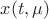 $x(t,\mu)$