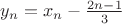 $y_n=x_n-\frac{2n-1}{3}$