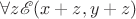 $\forall z\mathscr E(x+z, y+z)$