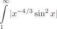 $$\int\limits_{1}^{\infty} |x^{-4/3} \sin^2 x|$