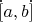 $\mathopen{\dot{[}}a,b\mathclose{\dot{]}}$