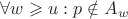 $\forall w \geqslant u: p \notin A_w$