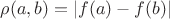 $\rho (a, b) = |f(a) - f(b)|$