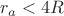 $r_a<4R$