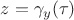 $z = \gamma_y(\tau)$