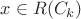 $x \in R(C_k)$