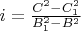 $i=\frac {C^2-C_1^2}{B_1^2-B^2}$