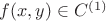 $f(x,y)\in C^{(1)}$