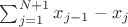 $\sum_{j=1}^{N+1}{x_{j-1} - x_{j}}$