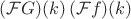 $({\cal F} G)(k) \, ({\cal F} f)(k)$