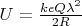 $U = \frac{keQ \lambda^2}{2 R}$