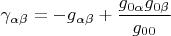 $\gamma_{\alpha\beta}=-g_{\alpha\beta}+\dfrac{g_{0\alpha}g_{0\beta}}{g_{00}}$