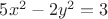 $5x^2-2y^2=3$