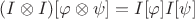 $(I\otimes I)[\varphi\otimes\psi]=I[\varphi]I[\psi]$