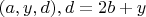 $(a, y, d), d = 2b + y $