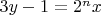 $3y-1=2^n x$