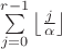 $\sum\limits_{j=0}^{r-1}\left\lfloor\frac{j}{\alpha}\right\rfloor$