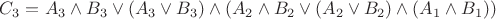 $C_3=A_3 \wedge B_3 \vee (A_3 \vee B_3) \wedge (A_2 \wedge B_2 \vee (A_2 \vee B_2) \wedge (A_1 \wedge B_1))$