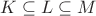 $K \subseteq L \subseteq M$