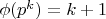 $\phi(p^k)=k+1$
