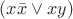 $ (x \bar{x} \vee xy)$
