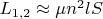 $L_{1,2} \approx \mu n^2 l S$