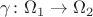 $ \gamma \colon \Omega_1\to \Omega_2$