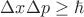 $\Delta x \Delta p \ge \hbar$