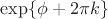 $\exp\{\phi+2\pi k\}$ $\exp\{\phi+2\pi k\}$