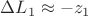 $\Delta L_1 \approx -z_1$