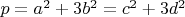 $p=a^2+3b^2=c^2+3d^2$