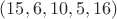 $(15,6,10,5,16)$