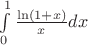 $\int\limits_{0}^{1}\frac{\ln(1+x)}{x}dx$