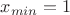 $x_{min}=1$ $x_{min}=1$