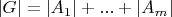 $|G|=|A_1|+...+|A_m|$