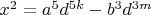 $x^2=a^5d^{5k}-b^3d^{3m}$