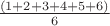 $\frac{(1+2+3+4+5+6)}{6}$