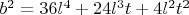 $b^2=36l^4+24l^3t+4l^2t^2$