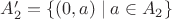 $A'_2=\{(0,a)\mid a\in A_2\}$