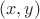 $$ (x, y)