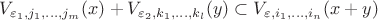 $V_{\varepsilon_1, j_1,\dots, j_m}(x)+V_{\varepsilon_2, k_1,\dots, k_l}(y)\subset V_{\varepsilon, i_1,\dots, i_n}(x+y)$