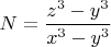 $N=\dfrac{z^3-y^3}{x^3-y^3}$