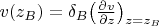 $v(z_{B})=\delta_{B}\big(\frac{\partial v}{\partial z}\big)_{z=z_{B}$