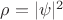 $\rho=|\psi|^2$