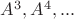 $A^3, A^4,...$